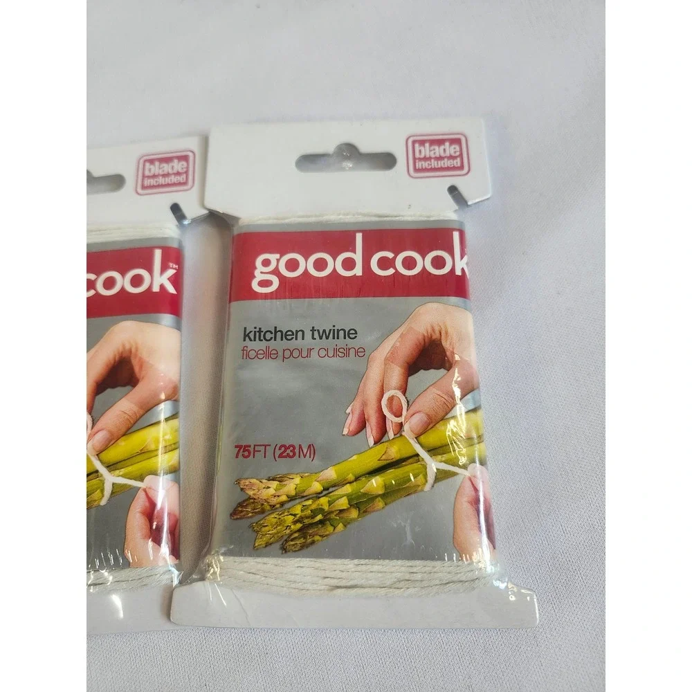 Good Cook Kitchen Twine 75ft Pack of 2 Cotton Cooking String with Blade 25988